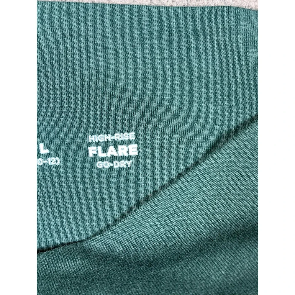 Old Navy PowerChill Flare Pants Girls Large Green High-Rise Go-Dry Yoga Leggings